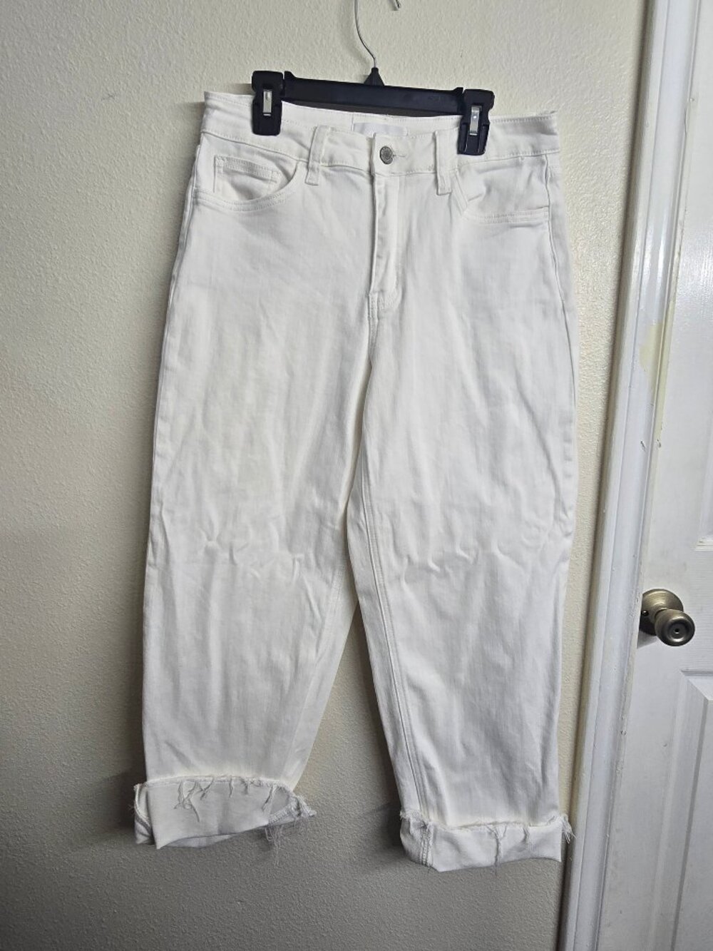 VERVET BLUE White Cuffed Jeans Size 28 Cotton Blend